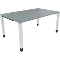 Soennecken Schreibtisch All in One, manuell höhenverstellbar, 68-82cm (H), 160x100cm (BxT), rechteckig, beton hell / weiß 4003969077720 Soe