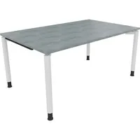 Soennecken Schreibtisch All in One, manuell höhenverstellbar, 68-82cm (H), 160x100cm (BxT), rechteckig, beton hell / weiß 4003969082335 Soe