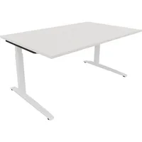 Soennecken Schreibtisch All in One, manuell höhenverstellbar, 65-85cm (H), 160x100cm (BxT), rechteckig, weiß / weiß 4003969072909 Soennecke