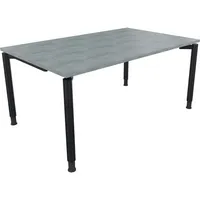 Soennecken Schreibtisch All in One, manuell höhenverstellbar, 68-82cm (H), 160x100cm (BxT), rechteckig, beton hell / anthrazit metallic 400