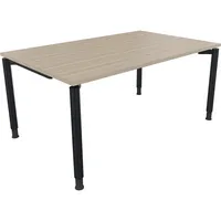 Soennecken Schreibtisch All in One, manuell höhenverstellbar, 68-82cm (H), 160x100cm (BxT), rechteckig, eiche natur / anthrazit metallic 40