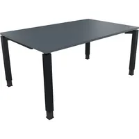 Soennecken Schreibtisch All in One, manuell höhenverstellbar, 68-82cm (H), 160x100cm (BxT), rechteckig, lavagrau / anthrazit metallic 40039