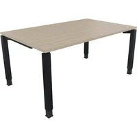 Soennecken Schreibtisch All in One, manuell höhenverstellbar, 68-82cm (H), 160x100cm (BxT), rechteckig, eiche natur / anthrazit metallic 40