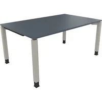 Soennecken Schreibtisch All in One, manuell höhenverstellbar, 68-82cm (H), 160x100cm (BxT), rechteckig, lavagrau / silberaluminium 40039690