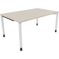 Soennecken Schreibtisch All in One, manuell höhenverstellbar, 68-82cm (H), 160x100cm (BxT), rechteckig, akazie hell / weiß 4003969082298 So