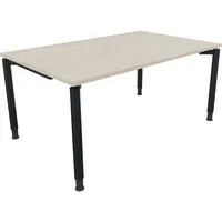 Soennecken Schreibtisch All in One, manuell höhenverstellbar, 68-82cm (H), 160x100cm (BxT), rechteckig, akazie hell / anthrazit metallic 40