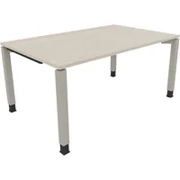 Soennecken Schreibtisch All in One, manuell höhenverstellbar, 68-82cm (H), 160x100cm (BxT), rechteckig, akazie hell / silberaluminium 40039