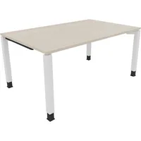 Soennecken Schreibtisch All in One, manuell höhenverstellbar, 68-82cm (H), 160x100cm (BxT), rechteckig, akazie hell / weiß 4003969077690 So