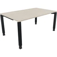 Soennecken Schreibtisch All in One, manuell höhenverstellbar, 68-82cm (H), 160x100cm (BxT), rechteckig, akazie hell / anthrazit metallic 40