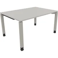 Soennecken Schreibtisch All in One, manuell höhenverstellbar, 68-82cm (H), 140x100cm (BxT), rechteckig, lichtgrau / silberaluminium 4003969