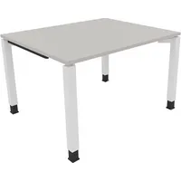 Soennecken Schreibtisch All in One, manuell höhenverstellbar, 68-82cm (H), 120x100cm (BxT), rechteckig, lichtgrau / weiß 4003969075696 Soen