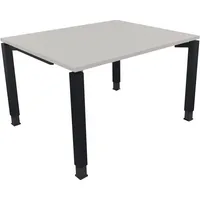 Soennecken Schreibtisch All in One, manuell höhenverstellbar, 68-82cm (H), 120x100cm (BxT), rechteckig, lichtgrau / anthrazit metallic 4003