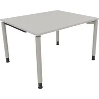 Soennecken Schreibtisch All in One, manuell höhenverstellbar, 68-82cm (H), 120x100cm (BxT), rechteckig, lichtgrau / silberaluminium 4003969