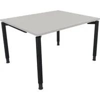 Soennecken Schreibtisch All in One, manuell höhenverstellbar, 68-82cm (H), 120x100cm (BxT), rechteckig, lichtgrau / anthrazit metallic 4003