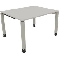 Soennecken Schreibtisch All in One, manuell höhenverstellbar, 68-82cm (H), 120x100cm (BxT), rechteckig, lichtgrau / silberaluminium 4003969