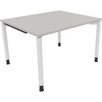 Soennecken Schreibtisch All in One, manuell höhenverstellbar, 68-82cm (H), 120x100cm (BxT), rechteckig, lichtgrau / weiß 4003969080317 Soen