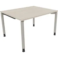 Soennecken Schreibtisch All in One, manuell höhenverstellbar, 68-82cm (H), 120x100cm (BxT), rechteckig, akazie hell / silberaluminium 40039