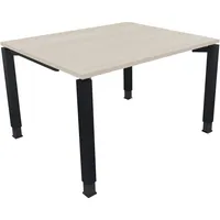 Soennecken Schreibtisch All in One, manuell höhenverstellbar, 68-82cm (H), 120x100cm (BxT), rechteckig, akazie hell / anthrazit metallic 40