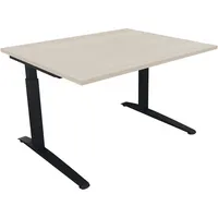 Soennecken Schreibtisch All in One, manuell höhenverstellbar, 65-85cm (H), 120x100cm (BxT), rechteckig, akazie hell / anthrazit metallic 40