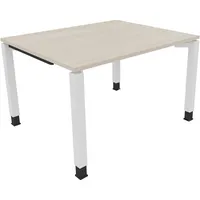 Soennecken Schreibtisch All in One, manuell höhenverstellbar, 68-82cm (H), 120x100cm (BxT), rechteckig, akazie hell / weiß 4003969075740 So