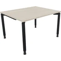Soennecken Schreibtisch All in One, manuell höhenverstellbar, 68-82cm (H), 120x100cm (BxT), rechteckig, akazie hell / anthrazit metallic 40