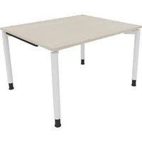 Soennecken Schreibtisch All in One, manuell höhenverstellbar, 68-82cm (H), 120x100cm (BxT), rechteckig, akazie hell / weiß 4003969080379 So