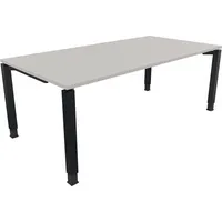 Soennecken Schreibtisch All in One, manuell höhenverstellbar, 68-82cm (H), 200x100cm (BxT), rechteckig, lichtgrau / anthrazit metallic 4003