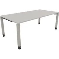 Soennecken Schreibtisch All in One, manuell höhenverstellbar, 68-82cm (H), 200x100cm (BxT), rechteckig, lichtgrau / silberaluminium 4003969