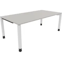 Soennecken Schreibtisch All in One, manuell höhenverstellbar, 68-82cm (H), 200x100cm (BxT), rechteckig, lichtgrau / weiß 4003969078604 Soen