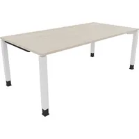 Soennecken Schreibtisch All in One, manuell höhenverstellbar, 68-82cm (H), 200x100cm (BxT), rechteckig, akazie hell / weiß 4003969078673 So