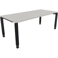 Soennecken Schreibtisch All in One, manuell höhenverstellbar, 68-82cm (H), 200x90cm (BxT), rechteckig, lichtgrau / anthrazit metallic 40039