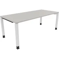 Soennecken Schreibtisch All in One, manuell höhenverstellbar, 68-82cm (H), 200x90cm (BxT), rechteckig, lichtgrau / weiß 4003969078918 Soenn