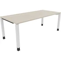 Soennecken Schreibtisch All in One, manuell höhenverstellbar, 68-82cm (H), 200x90cm (BxT), rechteckig, akazie hell / weiß 4003969078994 Soe