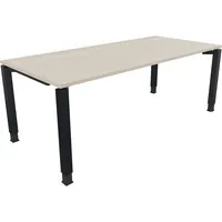 Soennecken Schreibtisch All in One, manuell höhenverstellbar, 68-82cm (H), 200x90cm (BxT), rechteckig, akazie hell / anthrazit metallic 400