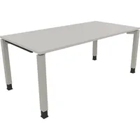 Soennecken Schreibtisch All in One, manuell höhenverstellbar, 68-82cm (H), 180x90cm (BxT), rechteckig, lichtgrau / silberaluminium 40039690
