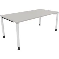 Soennecken Schreibtisch All in One, manuell höhenverstellbar, 68-82cm (H), 180x90cm (BxT), rechteckig, lichtgrau / weiß 4003969086364 Soenn