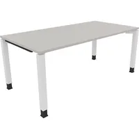 Soennecken Schreibtisch All in One, manuell höhenverstellbar, 68-82cm (H), 180x90cm (BxT), rechteckig, lichtgrau / weiß 4003969079502 Soenn