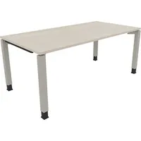 Soennecken Schreibtisch All in One, manuell höhenverstellbar, 68-82cm (H), 180x90cm (BxT), rechteckig, akazie hell / silberaluminium 400396