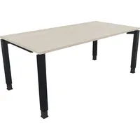 Soennecken Schreibtisch All in One, manuell höhenverstellbar, 68-82cm (H), 180x90cm (BxT), rechteckig, akazie hell / anthrazit metallic 400