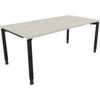 Soennecken Schreibtisch All in One, manuell höhenverstellbar, 68-82cm (H), 180x90cm (BxT), rechteckig, akazie hell / anthrazit metallic 400