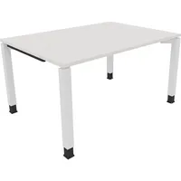 Soennecken Schreibtisch All in One, manuell höhenverstellbar, 68-82cm (H), 140x100cm (BxT), rechteckig, weiß / weiß 4003969076136 Soennecke