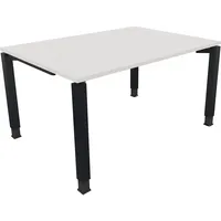 Soennecken Schreibtisch All in One, manuell höhenverstellbar, 68-82cm (H), 140x100cm (BxT), rechteckig, weiß / anthrazit metallic 400396907