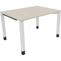 Soennecken Schreibtisch All in One, manuell höhenverstellbar, 68-82cm (H), 120x90cm (BxT), rechteckig, akazie hell / weiß 4003969076952 Soe