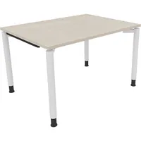 Soennecken Schreibtisch All in One, manuell höhenverstellbar, 68-82cm (H), 120x90cm (BxT), rechteckig, akazie hell / weiß 4003969081024 Soe