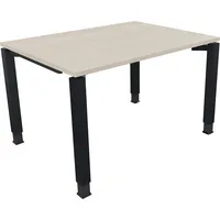 Soennecken Schreibtisch All in One, manuell höhenverstellbar, 68-82cm (H), 120x90cm (BxT), rechteckig, akazie hell / anthrazit metallic 400