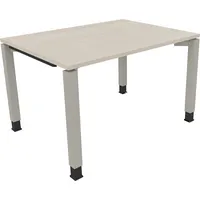Soennecken Schreibtisch All in One, manuell höhenverstellbar, 68-82cm (H), 120x90cm (BxT), rechteckig, akazie hell / silberaluminium 400396
