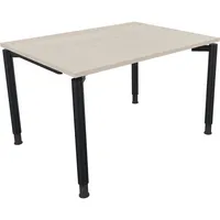 Soennecken Schreibtisch All in One, manuell höhenverstellbar, 68-82cm (H), 120x90cm (BxT), rechteckig, akazie hell / anthrazit metallic 400
