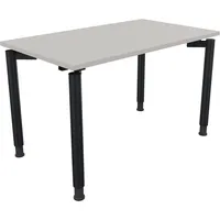 Schreibtisch all in one 1.200 x 680-820 x 700 mm (B x H x T) Vierfuß Rundrohr lichtgrau