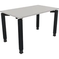 Soennecken Schreibtisch All in One, manuell höhenverstellbar, 68-82cm (H), 120x70cm (BxT), rechteckig, lichtgrau / anthrazit metallic 40039
