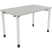 Soennecken Schreibtisch All in One, manuell höhenverstellbar, 68-82cm (H), 120x70cm (BxT), rechteckig, lichtgrau / weiß 4003969080553 Soenn